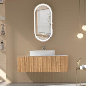 CARYSIL 1200mm Fluted Wall Hung Vanity 1200 x 469 x 412mm