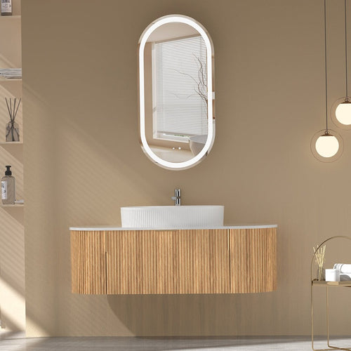 CARYSIL 1200mm Fluted Wall Hung Vanity 1200 x 469 x 412mm