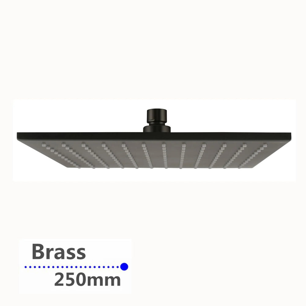 OX0135.SH SQUARE BLACK BRASS RAINFALL SHOWER HEAD 250MM