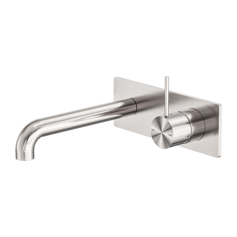 MECCA WALL BASIN/BATH MIXER HANDLE UP 120/160/185/230/260MM BRUSHED NICKEL