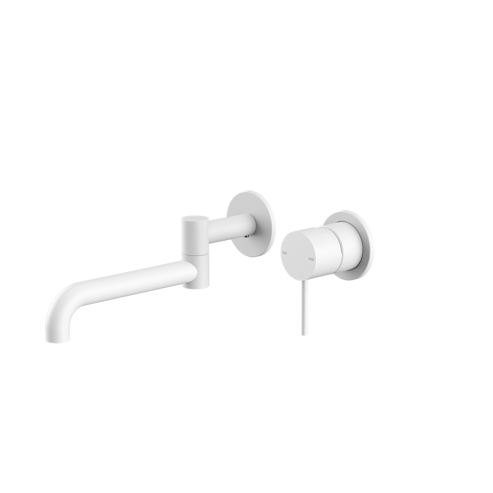 MECCA WALL BASIN/BATH MIXER SWIVEL SPOUT 225MM MATTE WHITE (NR221910RMW)