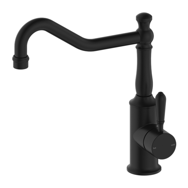 YORK KITCHEN MIXER HOOK SPOUT WITH METAL LEVER MATTE BLACK (NR69210702MB)
