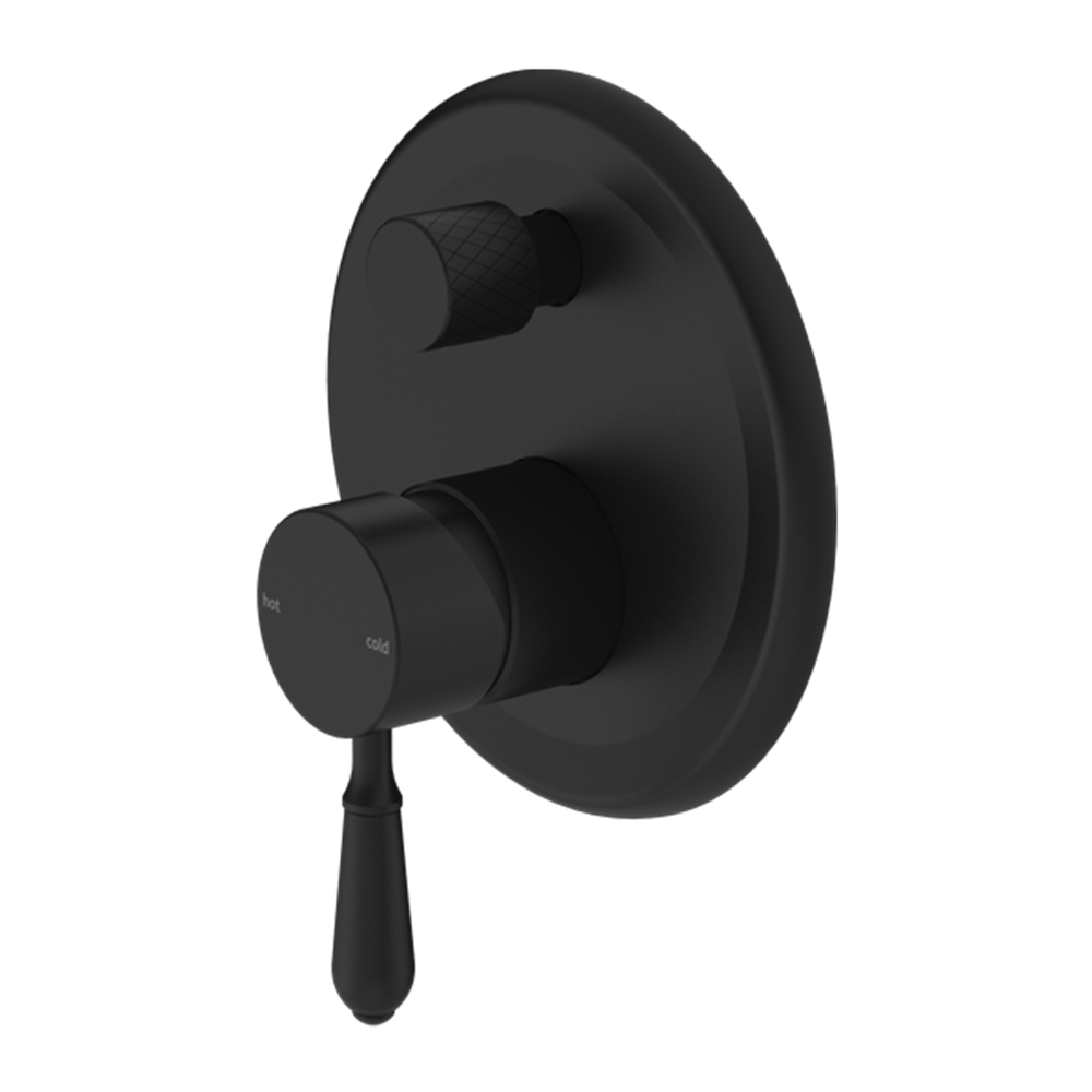 YORK SHOWER MIXER WITH DIVERTOR WITH METAL LEVER MATTE BLACK (NR692109A02MB)
