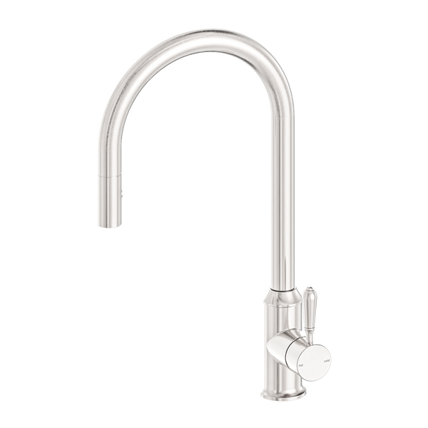 York Pull Out Sink Mixer With Vegie Spray Function With Metal Lever Brushed Nickel (NR69210802BN)