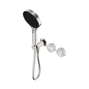 SERENITY PROGRESSIVE SHOWER SYSTEM WITH ARABESCATO CORCHIA HANDLE AND SERENITY HAND SHOWER BRUSHED NICKEL (24E028BN)