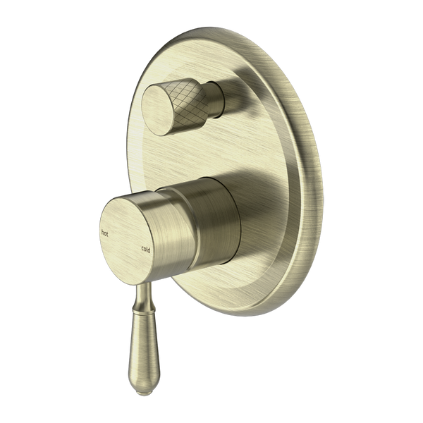YORK SHOWER MIXER WITH DIVERTOR WITH METAL LEVER AGED BRASS (NR692109A02AB)