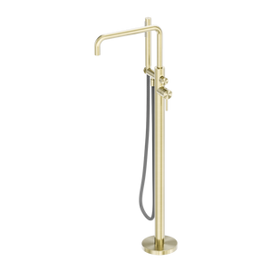 Zen SS316L Freestanding Bath Mixer With Outdoor Shower Hose Brushed Gold (NR162203a01BG)