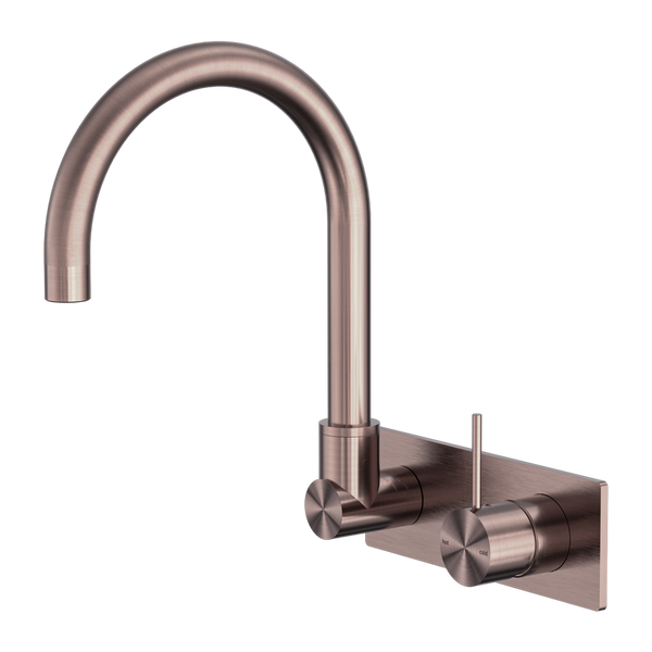 MECCA WALL BASIN/BATH MIXER SWIVEL SPOUT HANDLE UP BRUSHED BRONZE (NR221910PBZ)