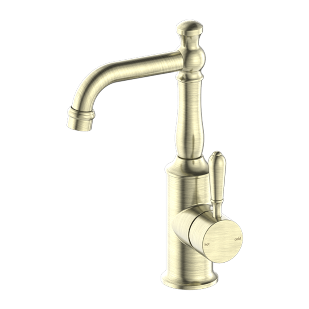 YORK BASIN MIXER WITH METAL LEVER AGED BRASS (NR69210102AB)