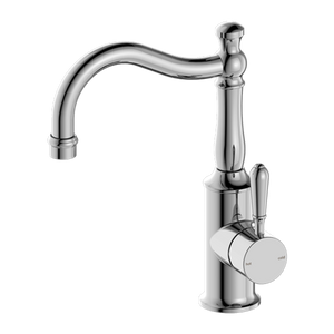 YORK BASIN MIXER HOOK SPOUT WITH METAL LEVER CHROME (NR69210202CH)