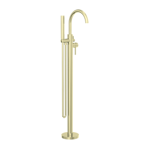 MECCA ROUND FREESTANDING MIXER WITH HAND SHOWER BRUSHED GOLD (NR210903aBG)