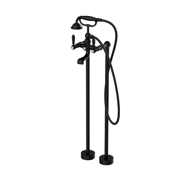 YORK FREESTANDING BATH SET WITH METAL HAND SHOWER MATTE BLACK (NR692103a02MB)