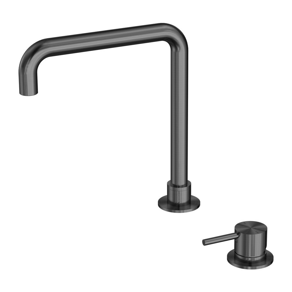 MECCA HOB BASIN MIXER SQUARE SWIVEL SPOUT GUN METAL (NR221901cGM)