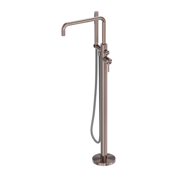 Zen SS316L Freestanding Bath Mixer With Outdoor Shower Hose Brushed Bronze (NR162203a01BZ)
