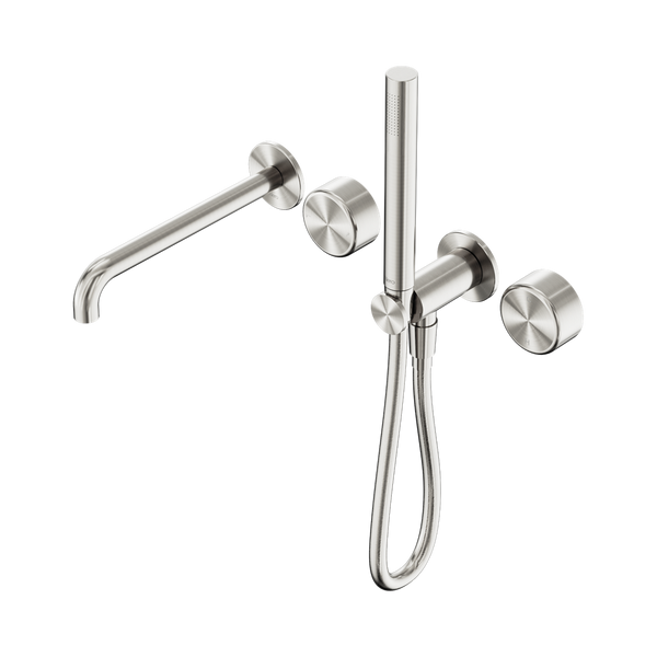 SERENITY PROGRESSIVE SHOWER SYSTEM WITH SPOUT WITH METAL HANDLE AND SLIM SHOWER BRUSHED NICKEL (24E012BN)