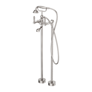 York Freestanding Bath Set With Metal Hand Shower Brushed Nickel (NR692103a02BN)