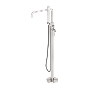 Zen SS316L Freestanding Bath Mixer With Outdoor Shower Hose Brushed Nickel (NR162203a01BN)