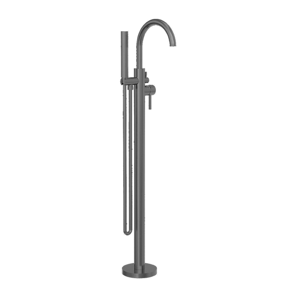 MECCA ROUND FREESTANDING MIXER WITH HAND SHOWER GUN METAL (NR210903aGM)