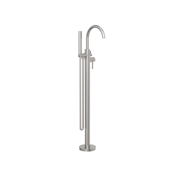 MECCA ROUND FREESTANDING MIXER WITH HAND SHOWER BRUSHED NICKEL (NR210903aBN)