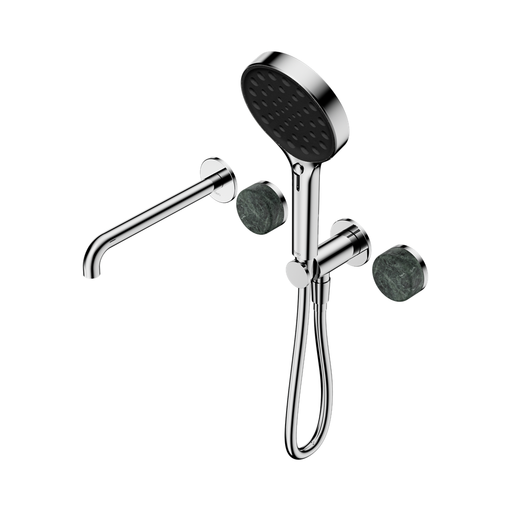 SERENITY PROGRESSIVE SHOWER SYSTEM WITH SPOUT WITH VERDE ALPI HANDLE AND SERENITY HAND SHOWER CHROME (24E014CH)