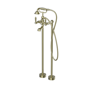 YORK FREESTANDING BATH SET WITH METAL HAND SHOWER AGED BRASS (NR692103a02AB)