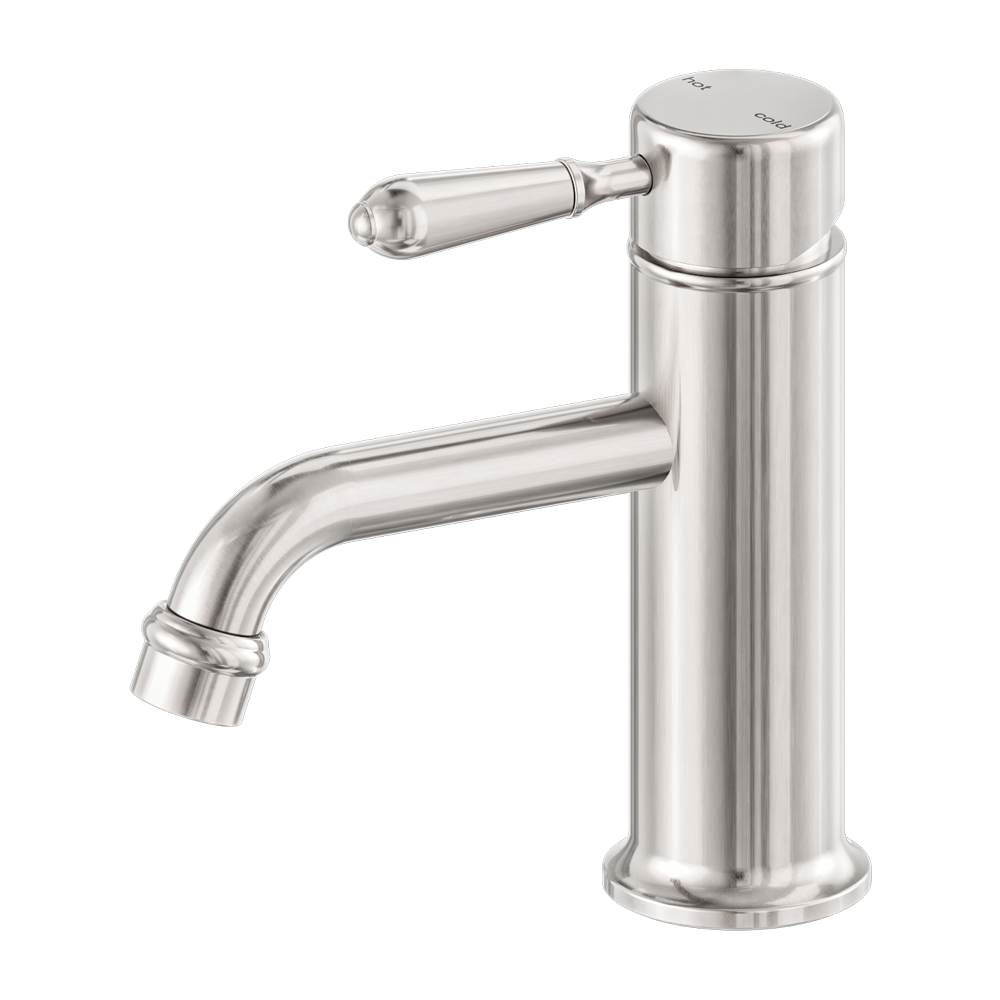 York Straight Basin Mixer With Metal Lever Brushed Nickel (NR692101b02BN)