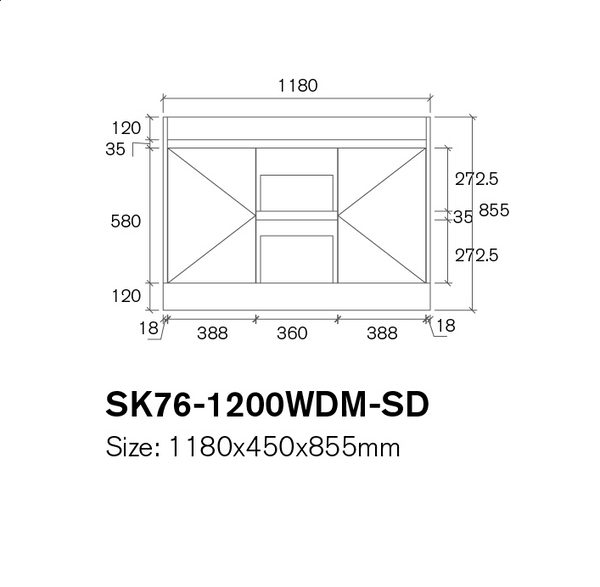 SK76-1200W Quinn Collection Vanity 1200mm - Gloss White Single Bowl / Double Bowls