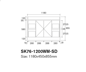 SK76-1200W Quinn Collection Vanity 1200mm - Gloss White Single Bowl / Double Bowls