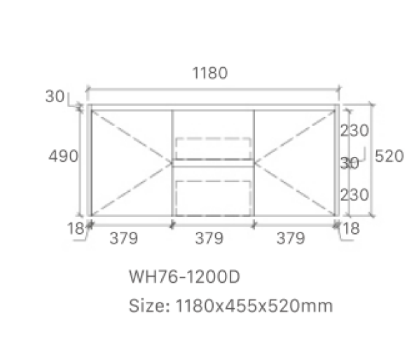 WH76-1200WBM Luna Collection Vanity 1200mm - Matt Black Single Bowl / Double Bowls