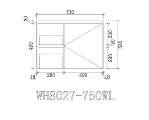WH8027-750WM Willow Collection Vanity 750mm - Matt White Single Bowl