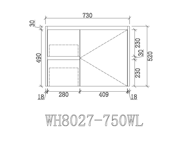 WH8027-750WM Willow Collection Vanity 750mm - Matt White Single Bowl