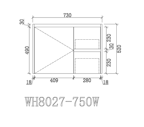 WH8027-750WM Willow Collection Vanity 750mm - Matt White Single Bowl