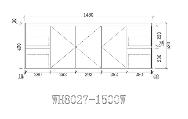 WH8027-1500WM Willow Collection Vanity 1500mm - Matt White Single Bowl / Double Bowls