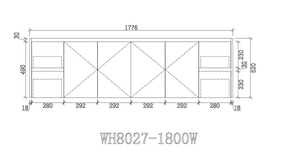 WH8027-1800DWGM Willow Collection Vanity 1800mm - Matt Grey Double Bowls