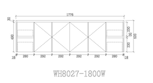 WH8027-1800DWM Willow Collection Vanity 1800mm - Matt White Double Bowls