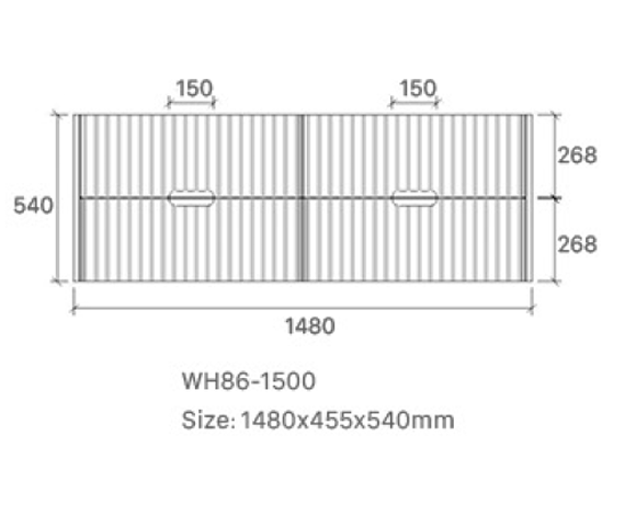 WH86-1500WBM Elena Collection Vanity 1500mm - Matt Black Single Bowl