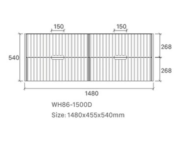 WH86-1500DA5 Elena Collection Vanity 1500mm - Antica Double Bowls