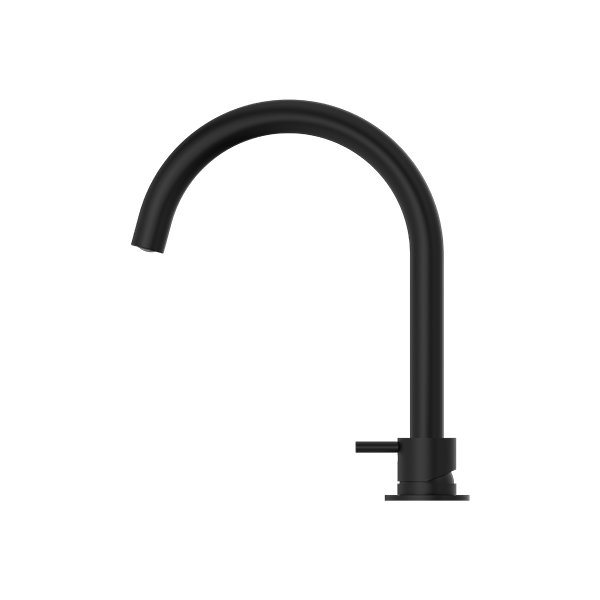 MECCA HOB BASIN MIXER ROUND SWIVEL SPOUT MATTE BLACK (NR221901bMB)