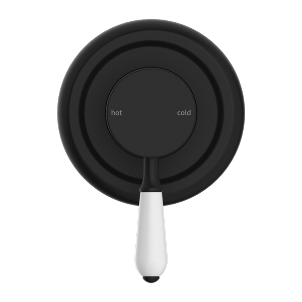 YORK SHOWER MIXER WITH WHITE PORCELAIN LEVER MATTE BLACK (NR69210901MB)