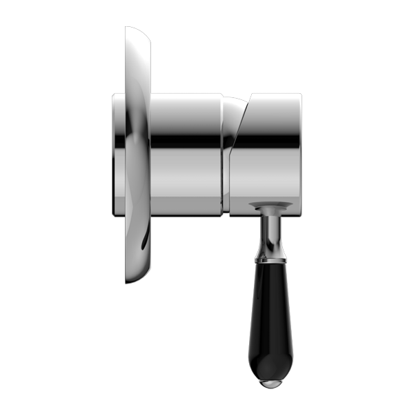 YORK SHOWER MIXER WITH BLACK PORCELAIN LEVER CHROME (NR69210903CH)