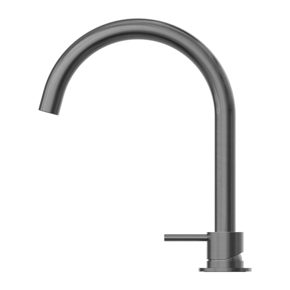 MECCA HOB BASIN MIXER ROUND SWIVEL SPOUT GUN METAL (NR221901bGM)