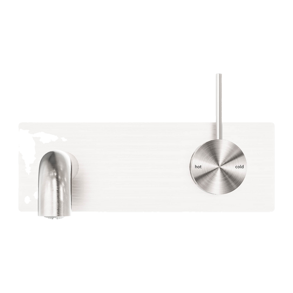 MECCA WALL BASIN/BATH MIXER HANDLE UP 120/160/185/230/260MM BRUSHED NICKEL