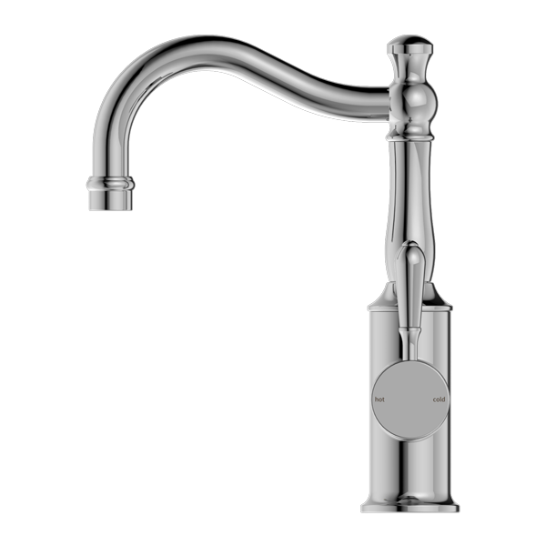 YORK BASIN MIXER HOOK SPOUT WITH METAL LEVER CHROME (NR69210202CH)