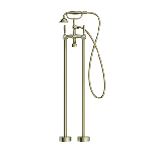 YORK FREESTANDING BATH SET WITH METAL HAND SHOWER AGED BRASS (NR692103a02AB)