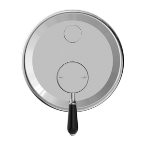 YORK SHOWER MIXER WITH DIVERTOR WITH BLACK PORCELAIN LEVER CHROME (NR692109A03CH)