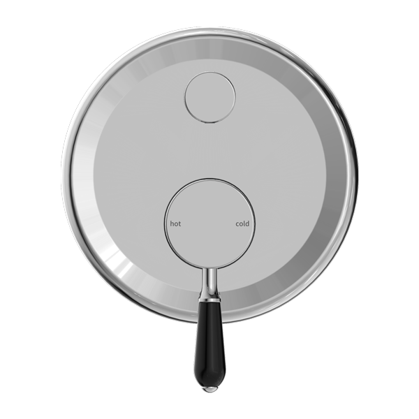 YORK SHOWER MIXER WITH DIVERTOR WITH BLACK PORCELAIN LEVER CHROME (NR692109A03CH)