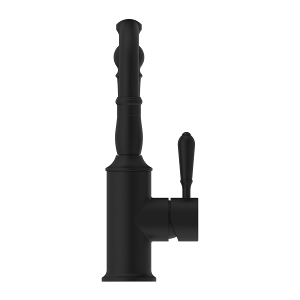 YORK BASIN MIXER HOOK SPOUT WITH METAL LEVER MATTE BLACK (NR69210202MB)