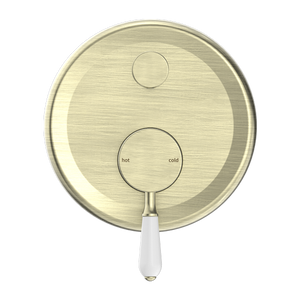 YORK SHOWER MIXER WITH DIVERTOR WITH WHITE PORCELAIN LEVER AGED BRASS (NR692109A01AB)