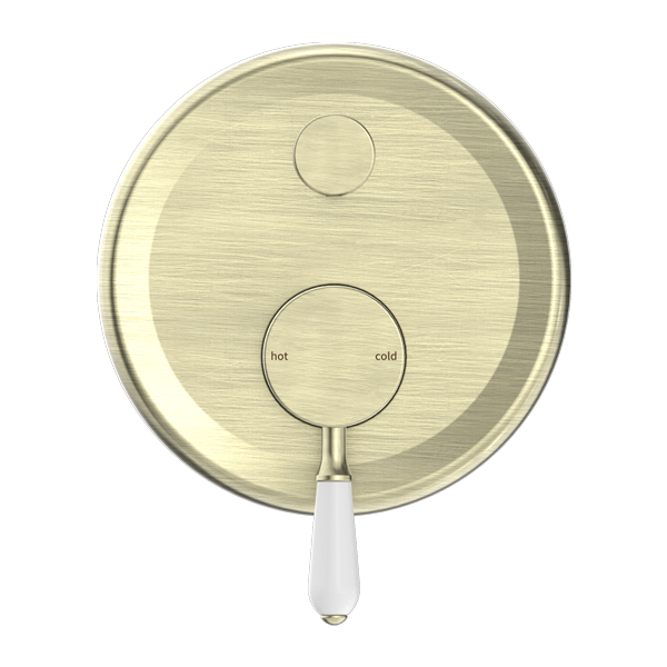 YORK SHOWER MIXER WITH DIVERTOR WITH WHITE PORCELAIN LEVER AGED BRASS (NR692109A01AB)