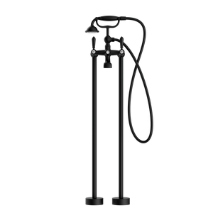 YORK FREESTANDING BATH SET WITH METAL HAND SHOWER MATTE BLACK (NR692103a02MB)